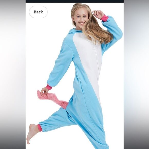 Unicorn Animal Onepiece Costume Pajamas Cosplay Hooded Unisex outfit small - Picture 10 of 13